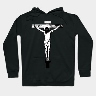 Black and white crucifix Hoodie